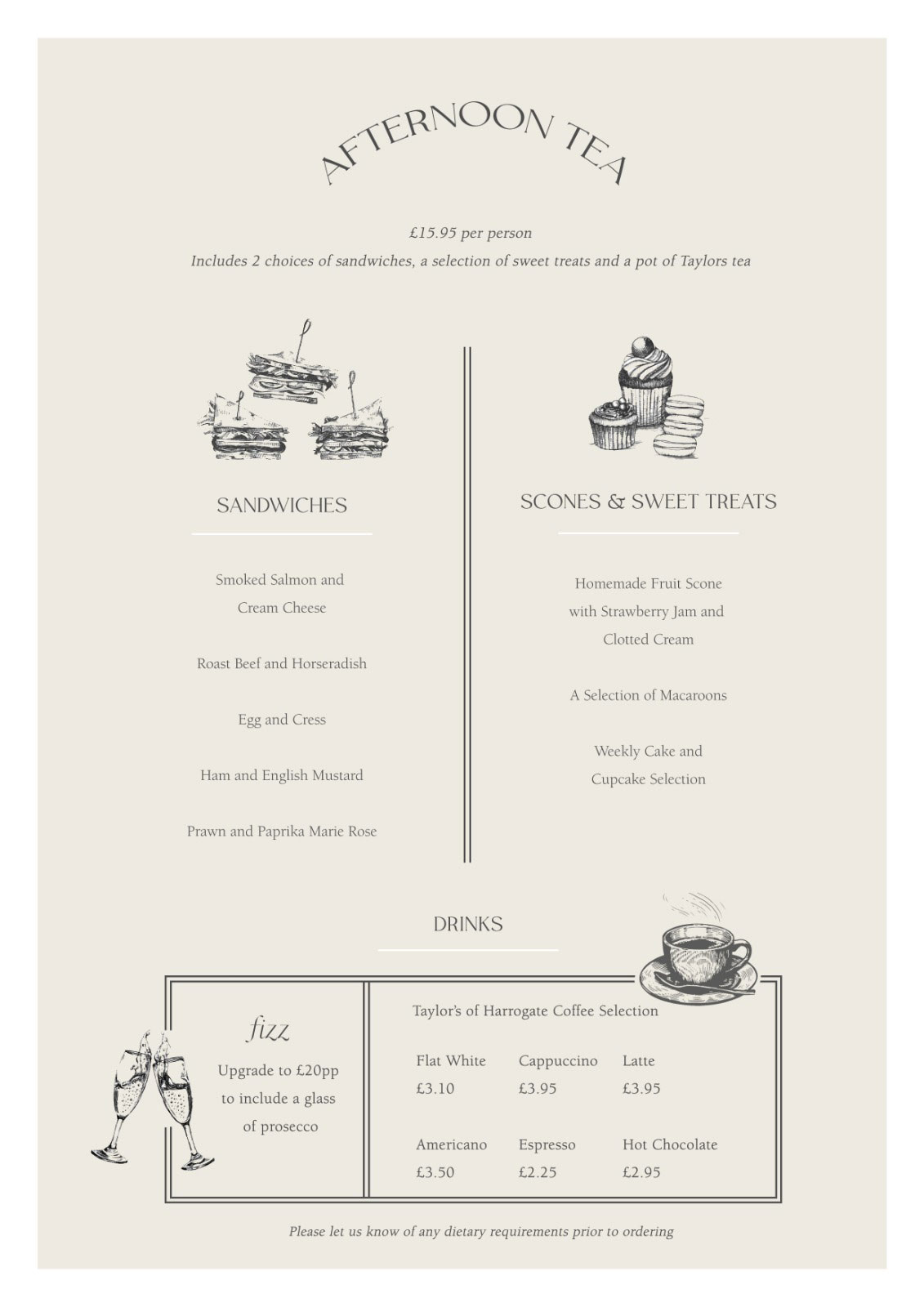 The Royal Oak Bar Menu